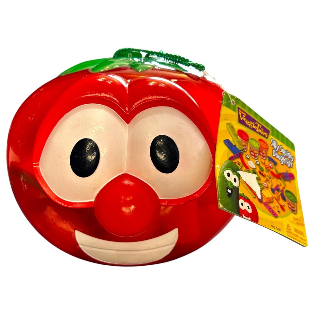 VTG Veggie Tales Silly Squishy Dough Kit‎ New Sealed Bob the Tomato Storage Case